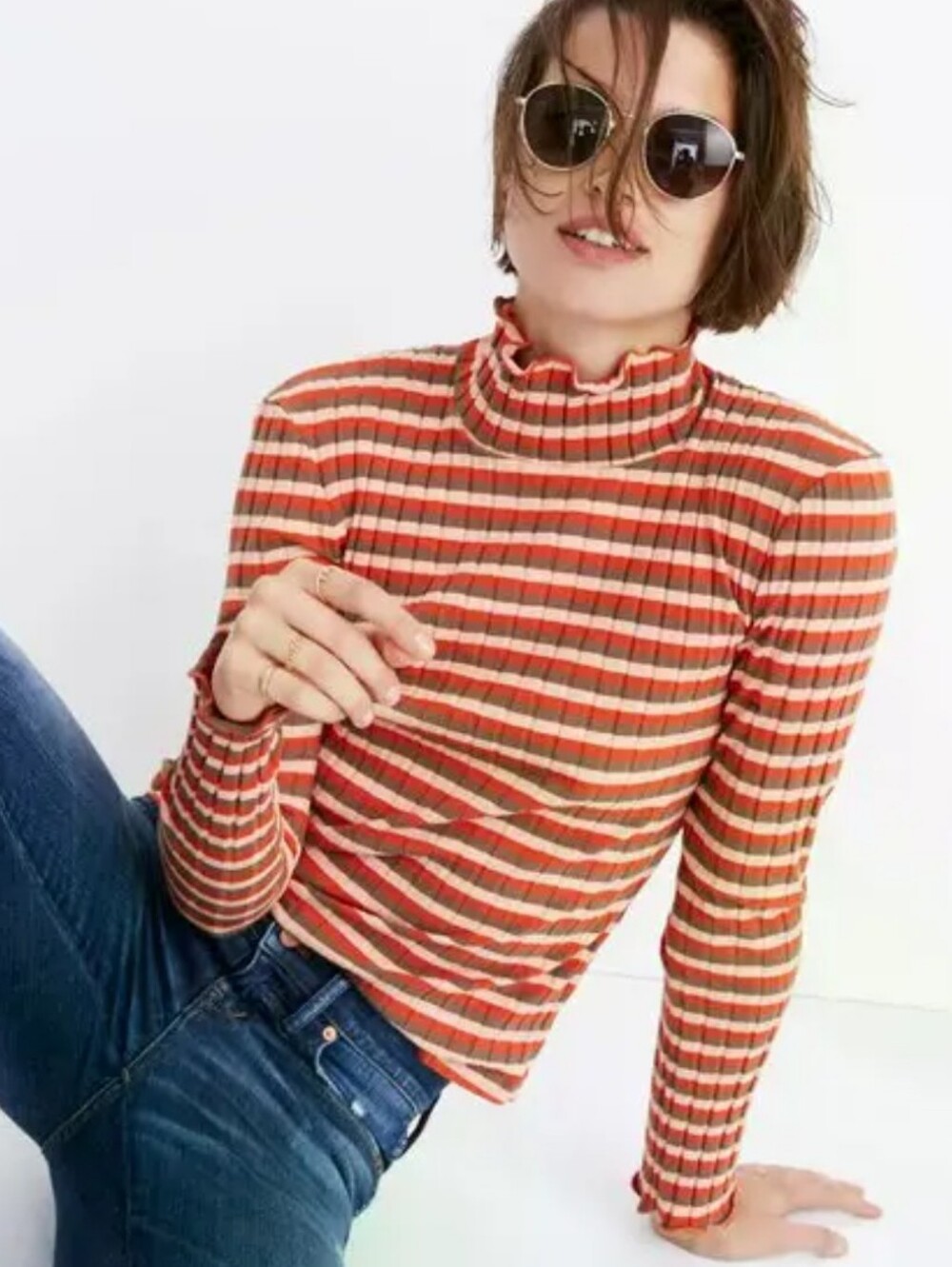 Madewell Striped Ribbed Top Xsmall XS